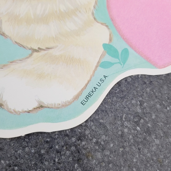 Valentines Cutouts Vintage Eureka with Felt Embellishments Set of 6 - Picture 8 of 13